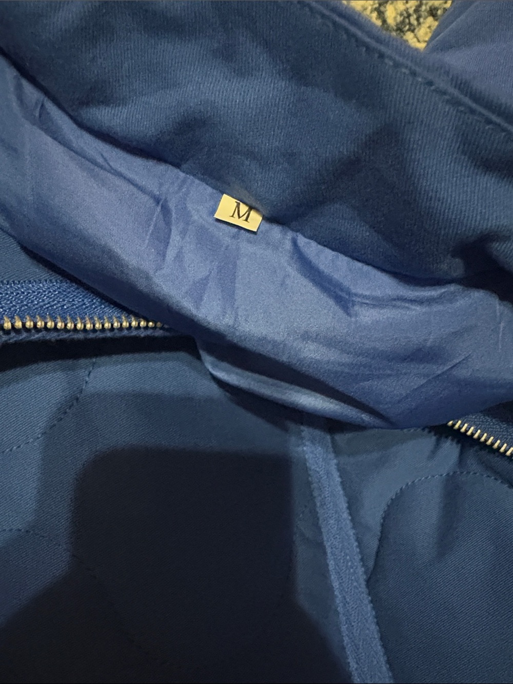 Deep Royal Blue Quilted Jacket with Zip size Medium - Picture 2 of 3